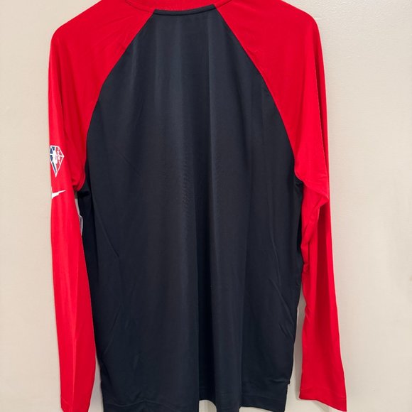 Nike NBA Atlanta Hawks Throwback Team Issue Player Pregame LS Shirt Men M NEW - Picture 7 of 8